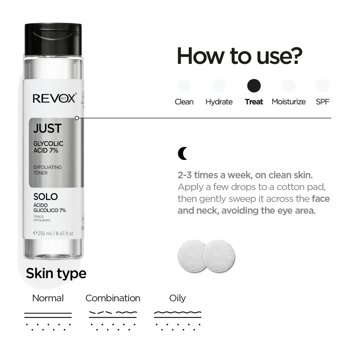 Revox B77 Just – Glycolic Acid 7% Exfoliating Toner 300ml