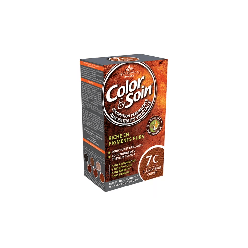 3 Chênes Color & Soin – Permanent Hair Colour 7C Copper Earth Blonde