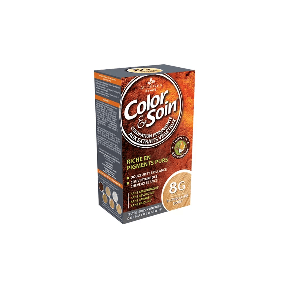 3 Chênes Color & Soin – Permanent Hair Colour 8G Light Golden Blonde