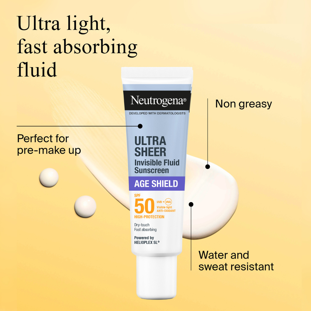 Neutrogena Ultra Sheer – Invisible Fluid Age Shield SPF50 50ml