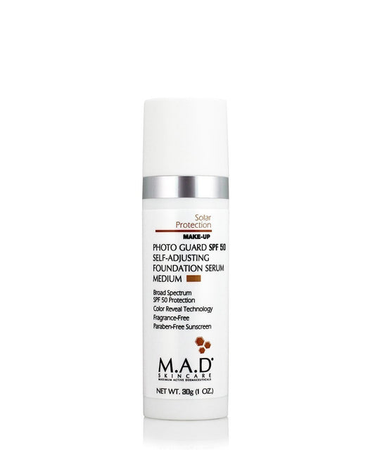 M.A.D Skincare Photo Guard – SPF50 Self-Adjusting Foundation Serum Medium 30ml