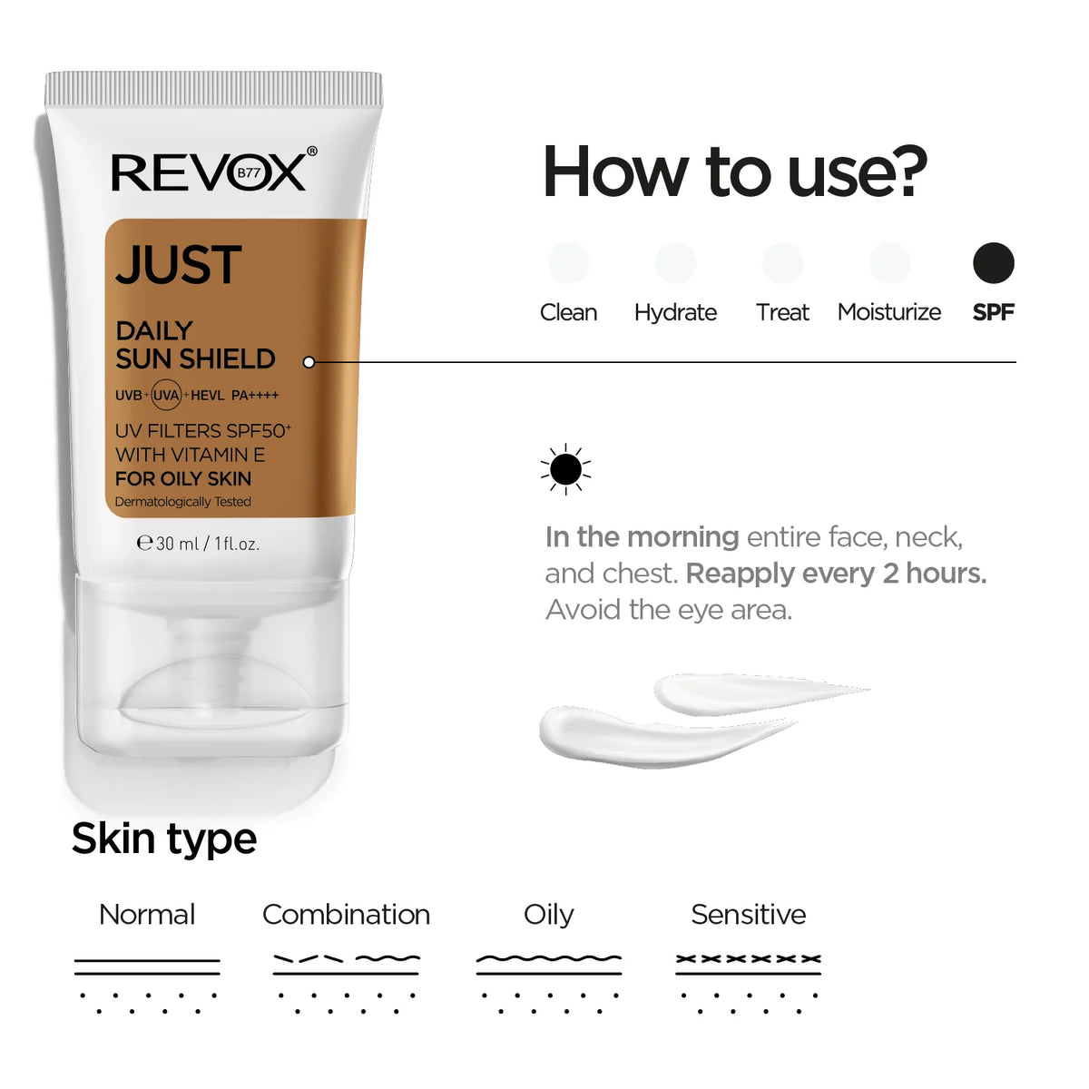 Revox B77 Just – Daily Sun Shield SPF50 for Oily Skin 30ml