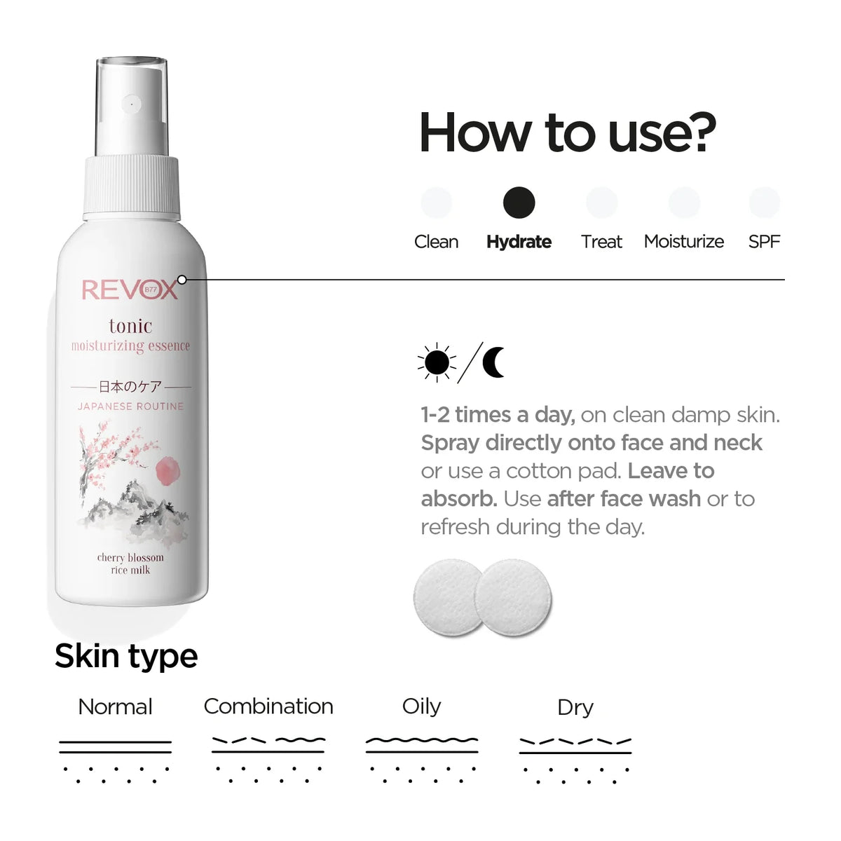 Revox B77 Japanese Routine – Tonic Moisturising Essence 120ml