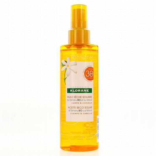 Klorane Polysianes Dry Sun Oil SPF 30 for Body & Hair 200ml