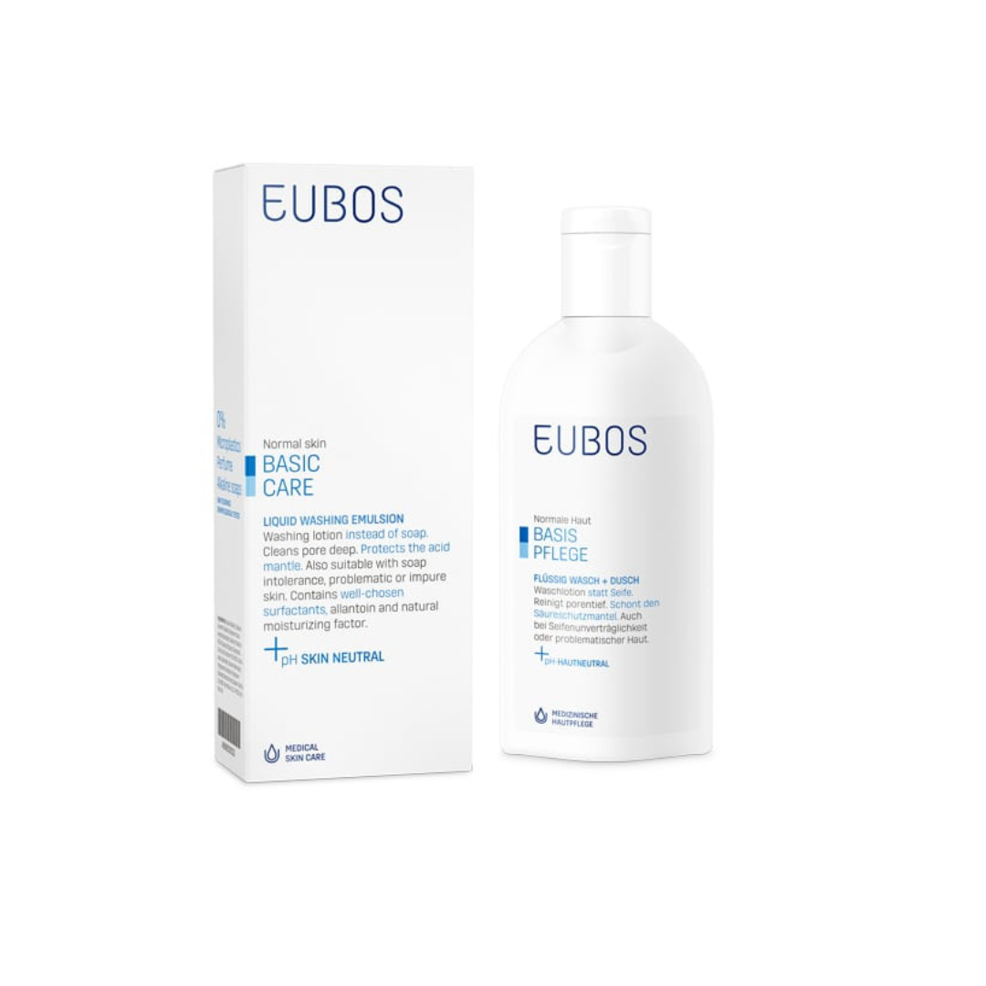 Eubos Basic Care – Liquid Washing Emulsion Blue (Fragrance-Free) 200ml