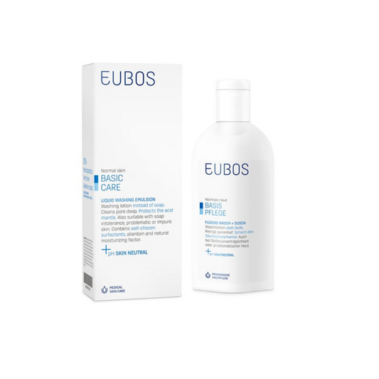 Eubos Basic Care – Liquid Washing Emulsion Blue (Fragrance-Free) 200ml
