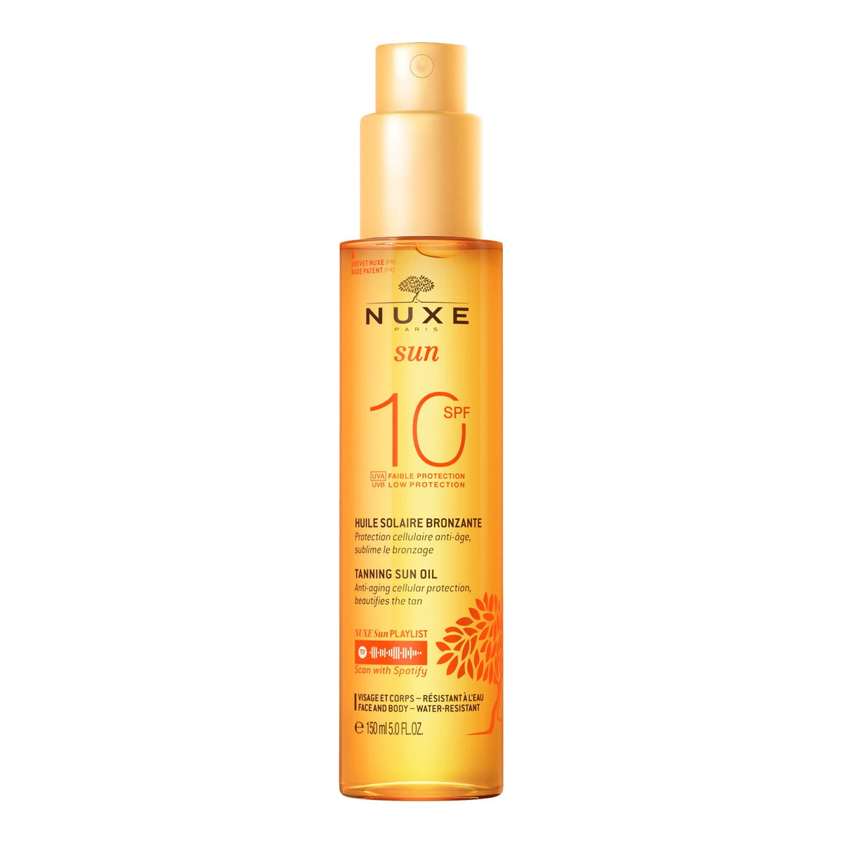 Nuxe Sun Tanning Oil Low Protection SPF10 150ml