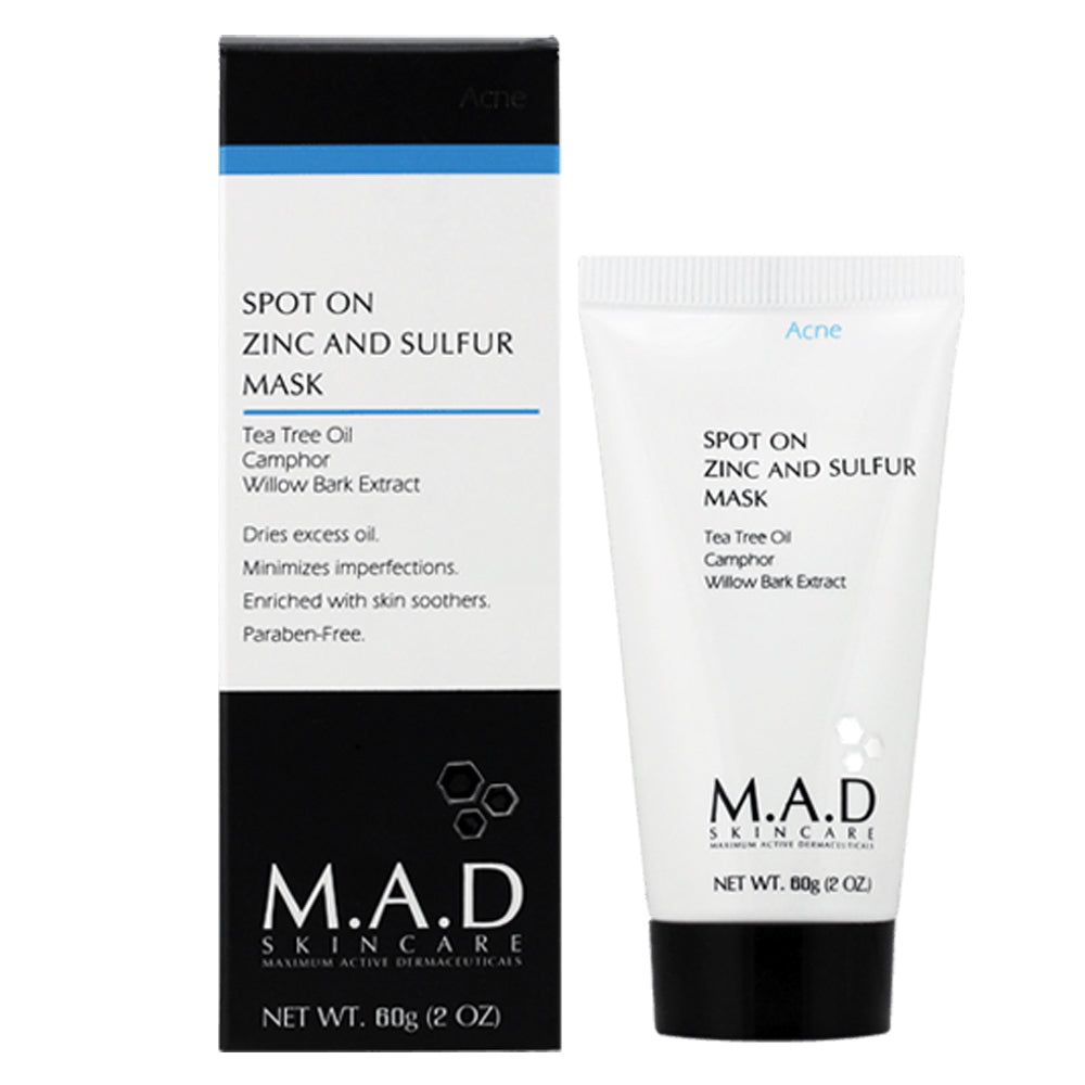 M.A.D Skincare Acne – Spot On Zinc & Sulfur Mask 60ml
