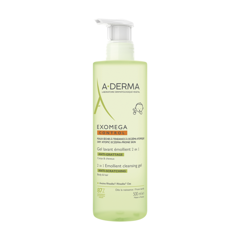 A-Derma Exomega Control 2-in-1 Emollient Cleansing Gel 500ml