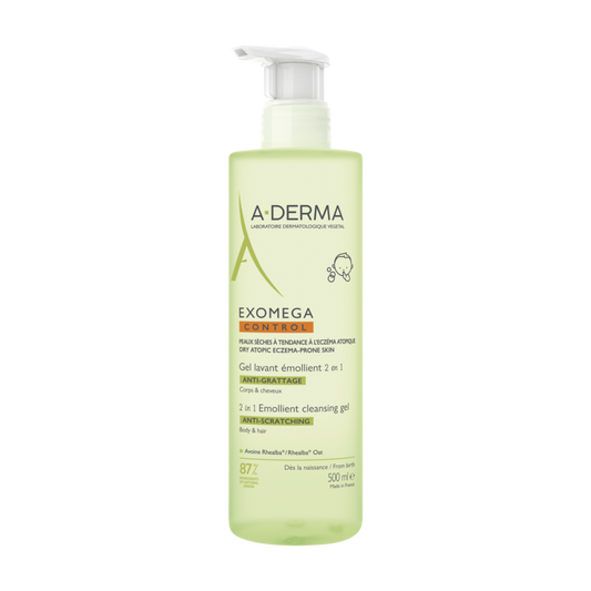A-Derma Exomega Control 2-in-1 Emollient Cleansing Gel 500ml