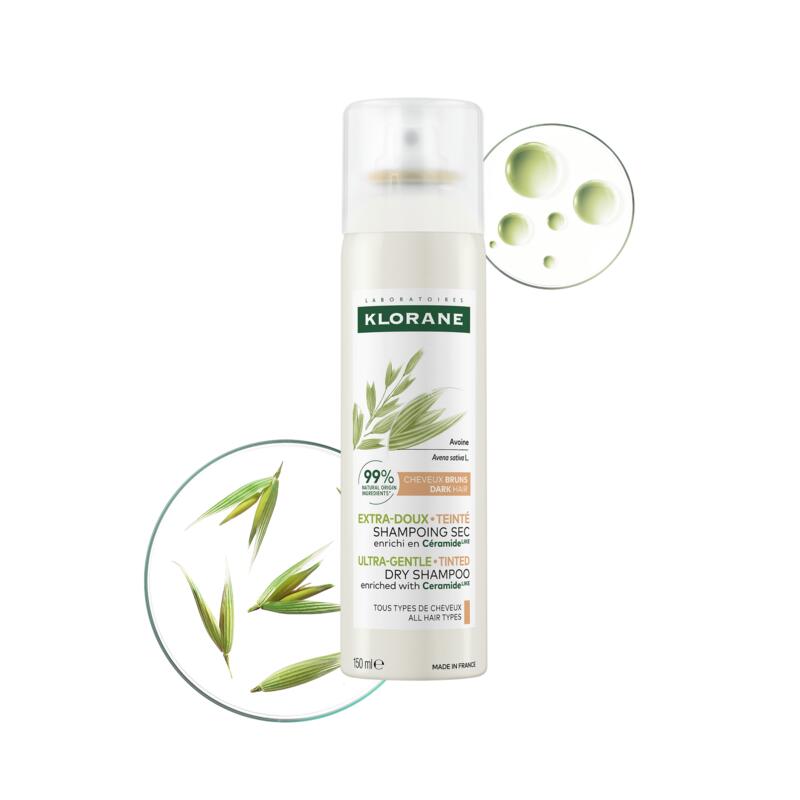 Klorane Tinted Dry Shampoo with Oat & Ceramide for Dark Hair 150ml